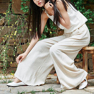 Buddha Gift Plain Wide Leg Pants Dance Women's Yoga Pants With Pockets