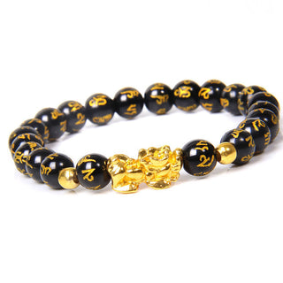 Buddha Gift FengShui Lucky Pixiu Obsidian Wealth Bracelet