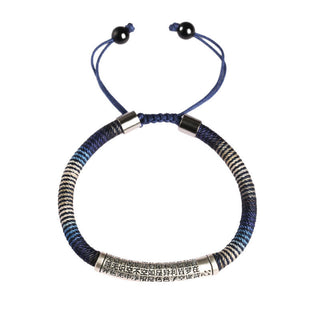 Buddha Gift 999 Sterling Silver Heart Sutra Calm Handmade Braided Bracelet