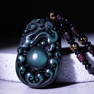 Buddha Gift Tibetan Positive Rainbow Obsidian PiXiu Necklace