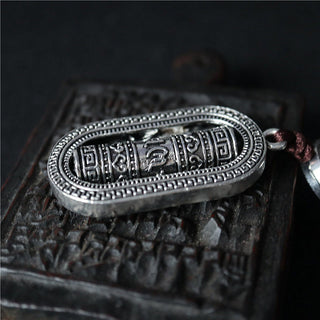 Buddha Gift Tibet Om Mani Padme Hum Prayer Wheel Peace Rotatable Car Hanging Decoration