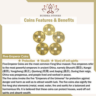 Buddha Gift Feng Shui Bagua Map Five-Emperor Coins Gourd Balance Living Room Energy Map Mirror