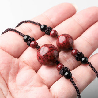 Buddha Gift Natural Cinnabar Stones Bead Blessing Necklace Pendant