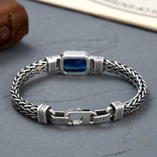 Buddha Gift Retro Blue Acrylic Dragon Keel Braided Design Healing Wealth Buckle Bracelet