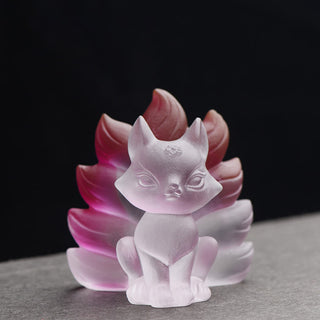 Buddha Gift Small Nine Tailed Fox Success Strength Home Figurine Decoration
