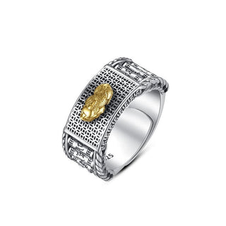 Buddha Gift Lucky FengShui PiXiu Wealth Prayer Wheels Couple Ring