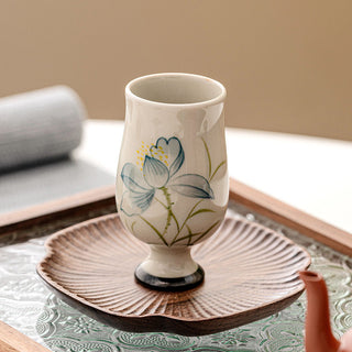 Buddha Gift Hand Painted Lotus Flower Ceramic Teacup Kung Fu Tea Cup
