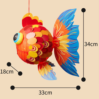 Buddha Gift DIY Good Luck Koi Fish Paper Lantern Lamp Mid-Autumn Festival Child Kids Lantern Decoration