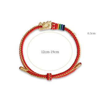 Buddha Gift 999 Sterling Silver Luck Year Of The Dragon Colorful Rope Bracelet
