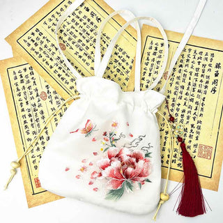 Buddha Gift Suzhou Embroidery Lotus Deer Epiphyllum Peony Rabbit Cotton Linen Tote Crossbody Bag Shoulder Bag Handbag