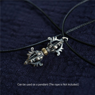 Buddha Gift 925 Sterling Silver Om Mani Padme Hum Dorje Vajra Engraved Strength Pendant Hanging Decoration