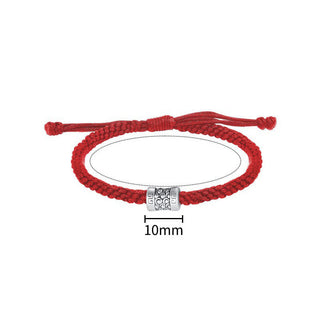 Buddha Gift 999 Sterling Silver Red String Lucky Cloud Strength Bracelet