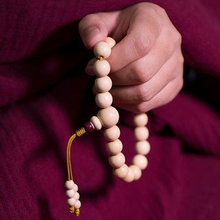 Buddha Gift Natural Abelia Biflora Wood Blessing Wrist Mala