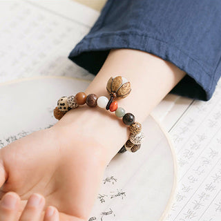 Buddha Gift Bodhi Seed Lotus Wisdom Peace Wrist Mala Bracelet