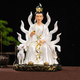 Buddha Gift Nine Tailed Fox Fairy Luck Protection Resin Home Decoration