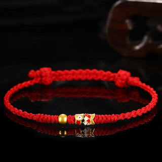 Buddha Gift 999 Gold Luck Koi Fish Handcrafted Braided String Bracelet