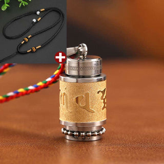 Buddha Gift Tibet Om Mani Padme Hum Shurangama Mantra Titanium Steel Wisdom Amulet Necklace Pendant