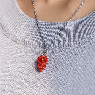 Buddha Gift Natural Garnet Red Agate Black Onyx Protection Necklace Pendant