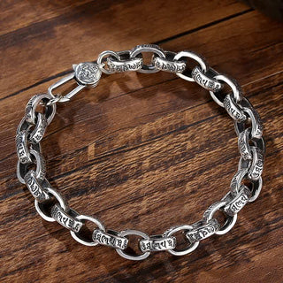 Buddha Gift 925 Sterling Silver Om Mani Padme Hum Engraved Peace Bracelet Bangle
