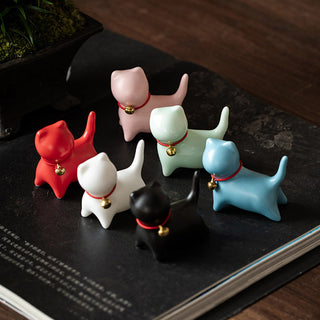 Buddha Gift Mini Small Cute Cat Tea Pet Ceramic Home Desk Figurine Decoration