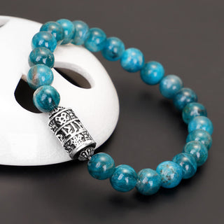 Buddha Gift Natural Lazurite Pietersite Unakite Om Mani Padme Hum Bead Positive Bracelet