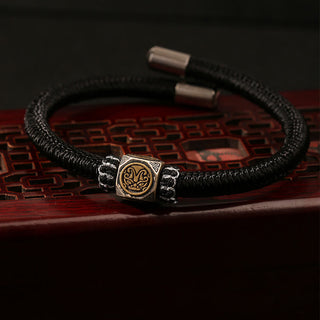 Buddha Gift 925 Sterling Silver Perfect Knot King Kong Knot Faith Strength Bracelet