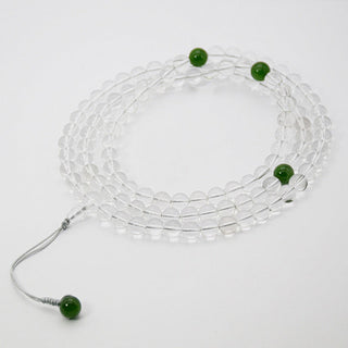 Buddha Gift 108 Beads White Crystal Jade Meditation Bracelet Mala