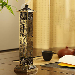 Buddha Gift Heart Sutra Alloy Incense Holder Healing Home Decoration Incense Burner