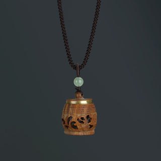 Buddha Gift Tibet Green Sandalwood Rosewood Om Mani Padme Hum Lotus Positive Soothing Necklace Pendant