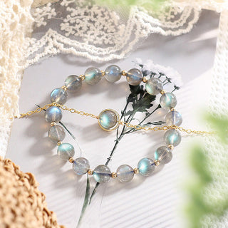 Buddha Gift 14k Gold Plated Natural Moonstone Healing Love Bracelet