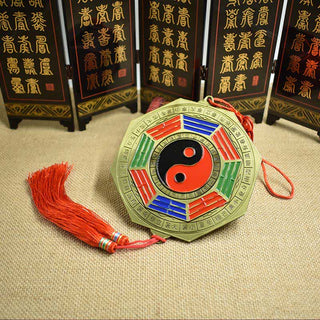 Buddha Gift Feng Shui Bagua Map Five-Emperor Coins Chinese Knotting Harmony Energy Map