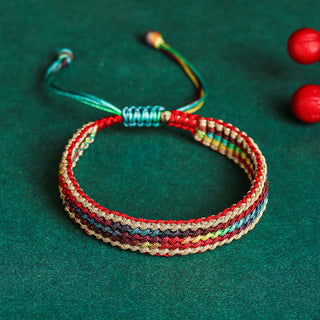 Buddha Gift Tibet Handmade Rainbow Multicolored Protection Braided String Bracelet