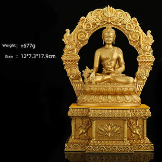 Buddha Gift Shakyamuni Amitabha Medicine Buddha Figurine Serenity Copper Statue Home Decoration
