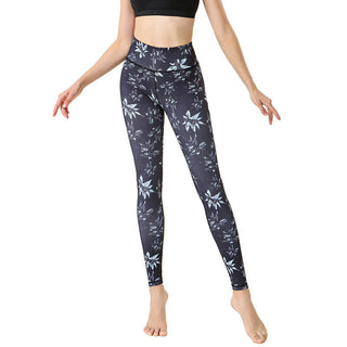 Buddha Gift Spots Maple Leaf Print Sports Exercise Fitness High Waist Leggings Women's Yoga Pants