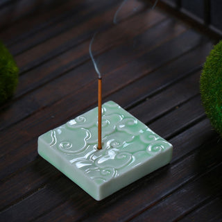 Buddha Gift Mini Auspicious Clouds Design Healing Stick Ceramic Small Incense Burner Decoration