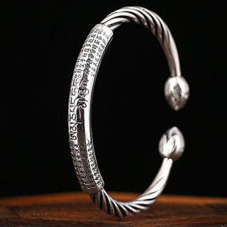 Buddha Gift Tibetan Om Mani Padme Hum Heart Sutra Purity Cuff Bracelet