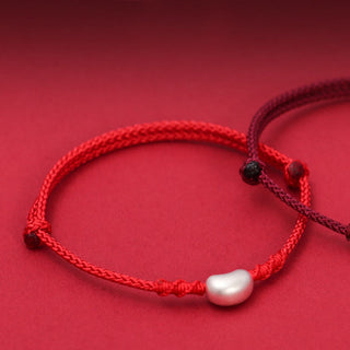 Buddha Gift 999 Sterling Silver Bean Design Luck Connection Handmade Braided Bracelet
