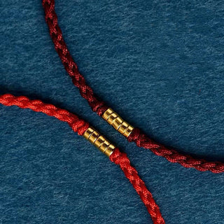 Buddha Gift 925 Sterling Silver Lucky Golden Bead Braided String Bracelet Anklet