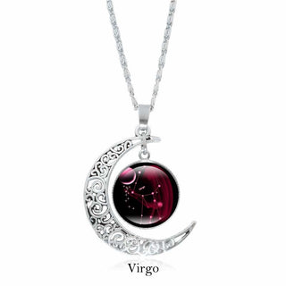 Buddha Gift 12 Constellations of the Zodiac Moon Protection Necklace Chain Pendant