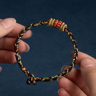 Buddha Gift Tibet Handmade Chinese Zodiac Natal Buddha Luck Strength Braided String Bracelet