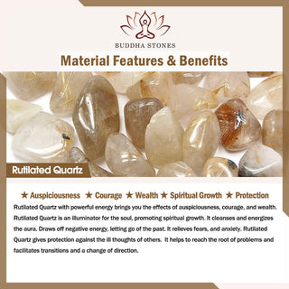 Buddha Gift Natural Colorful Rutilated Quartz Yin Yang Protection Bracelet