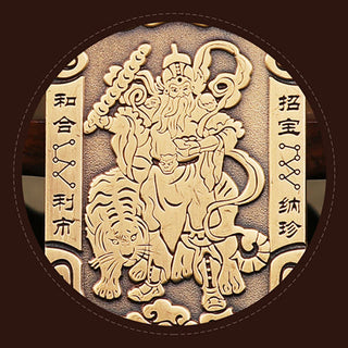 Buddha Gift God of Wealth Zhao Gongming Copper Protection Necklace Pendant Key Chain