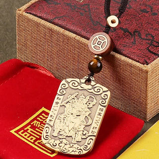 Buddha Gift God of Wealth Zhao Gongming Copper Protection Necklace Pendant Key Chain