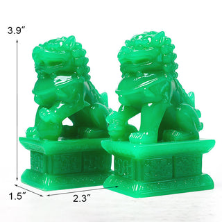 Buddha Gift Wealth Prosperity Pair of Fu Foo Dogs Guardian Lion Statues Home Decoration