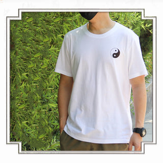 Buddha Gift Men's Summer Round Neck Short Sleeve Yin Yang Cotton T-Shirt