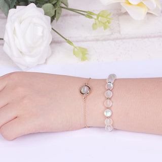 Buddha Gift Sun Stone Strawberry Quartz Crystal Positive Bracelet