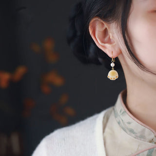 Buddha Gift Bodhi Seed Lovely Cat Paw Claw Peace Dangle Drop Earrings