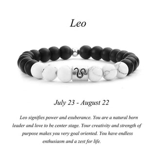 Buddha Gift 12 Constellations of the Zodiac Natural Frosted Stone White Turquoise Bead Fortune Bracelet