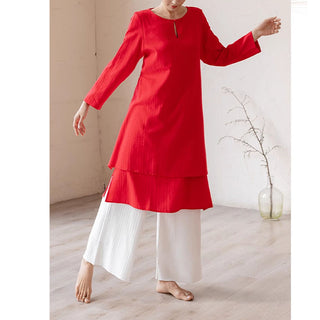 Buddha Gift 2Pcs Simple Design Tai Chi Meditation Yoga Clothing Top Pants Women's Set