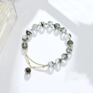 Buddha Gift Green Phantom Crystal Confidence Charm Bracelet